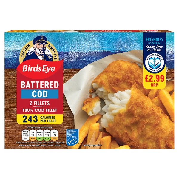 Birds Eye Battered Cod 2 Fillets