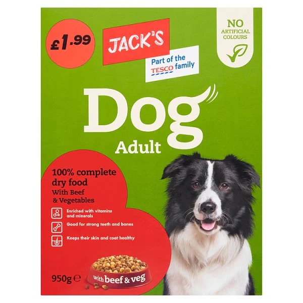 Jack's Dog Adult Dry Food with Beef & Vegetables 950g